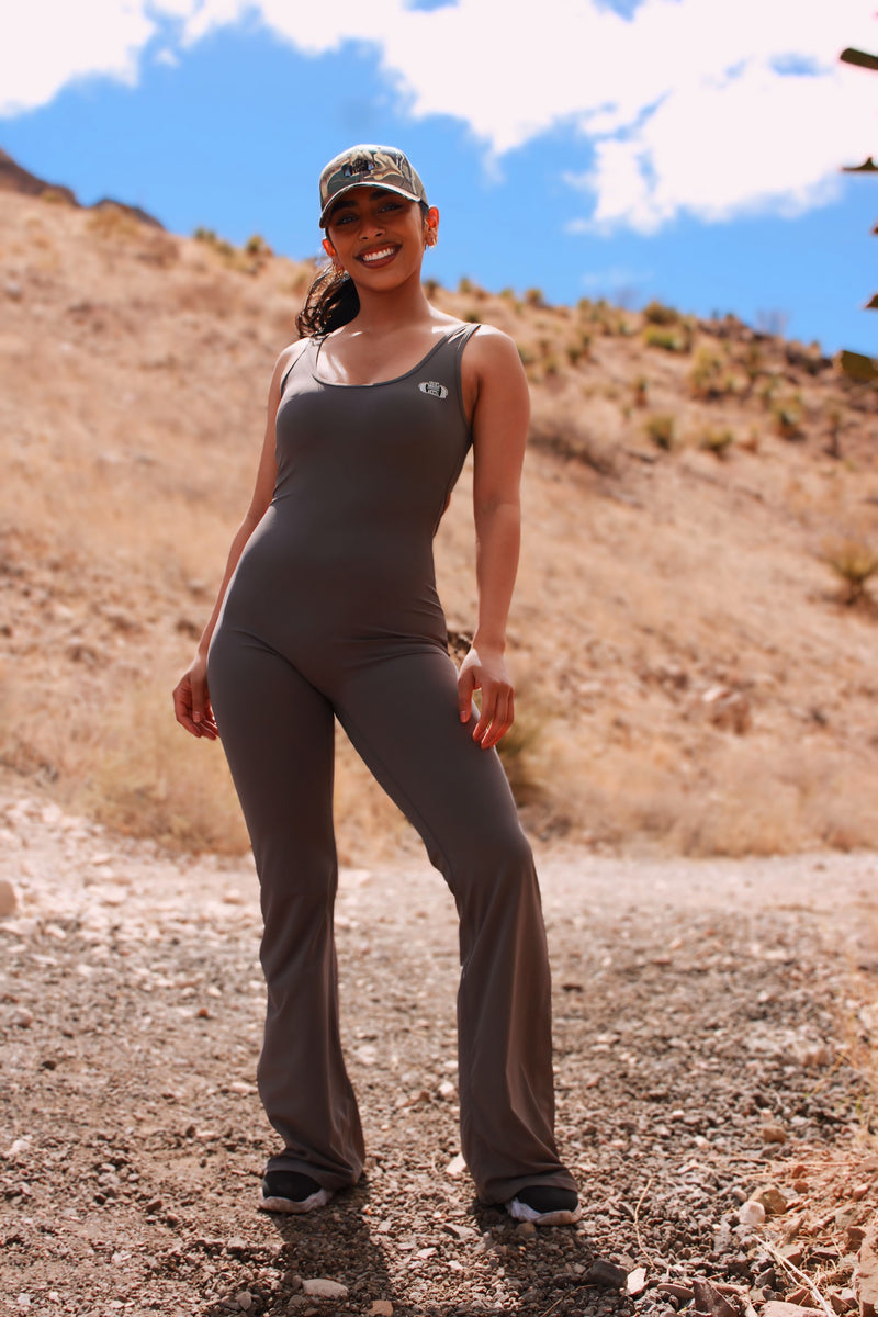 Conch Booty Jumpsuit- Thunder Gray