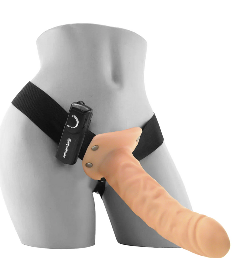 Fetish Fantasy 8 Inch Hollow Vibrating Strap-On