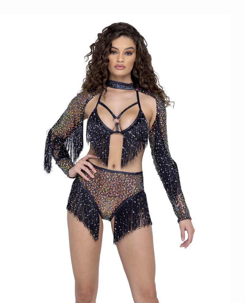 Sequin Fishnet Shrug