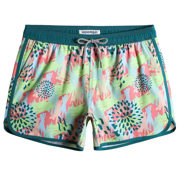 4.5 Inch Inseam Vintage Stretch Bright Fireworks Swim Trunks