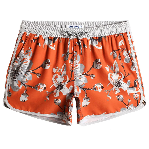 4.5 Inch Vintage Stretch Pear Blossom Swim Trunks