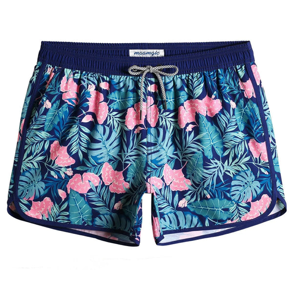 4.5 Inch Inseam Vintage Stretch Ginkgo Pin Swim Trunks