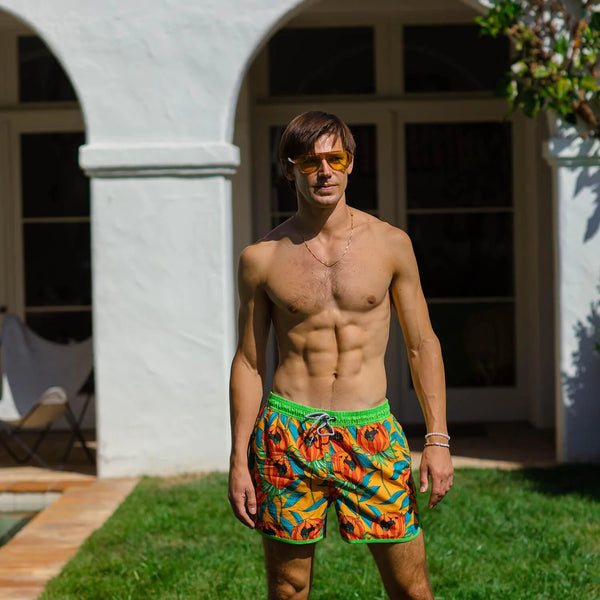 4.5 Inch Vintage Bright Summer Swim Trunks