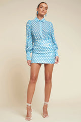 COLEY SHIRT - SKY GEO PRINT