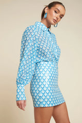 COLEY SHIRT - SKY GEO PRINT