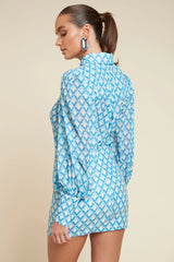 COLEY SHIRT - SKY GEO PRINT