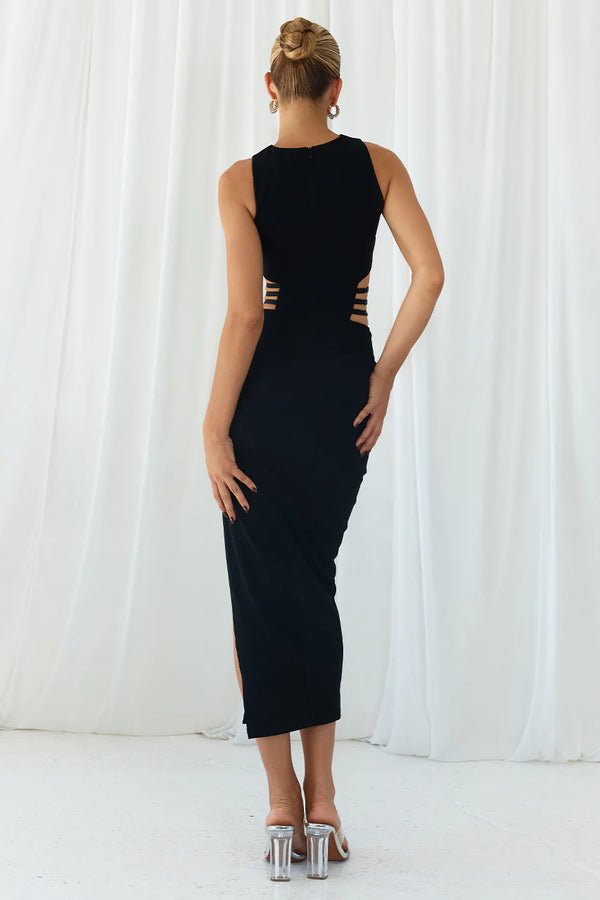 KATYA MIDI DRESS - BLACK