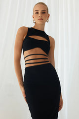 KATYA MIDI DRESS - BLACK