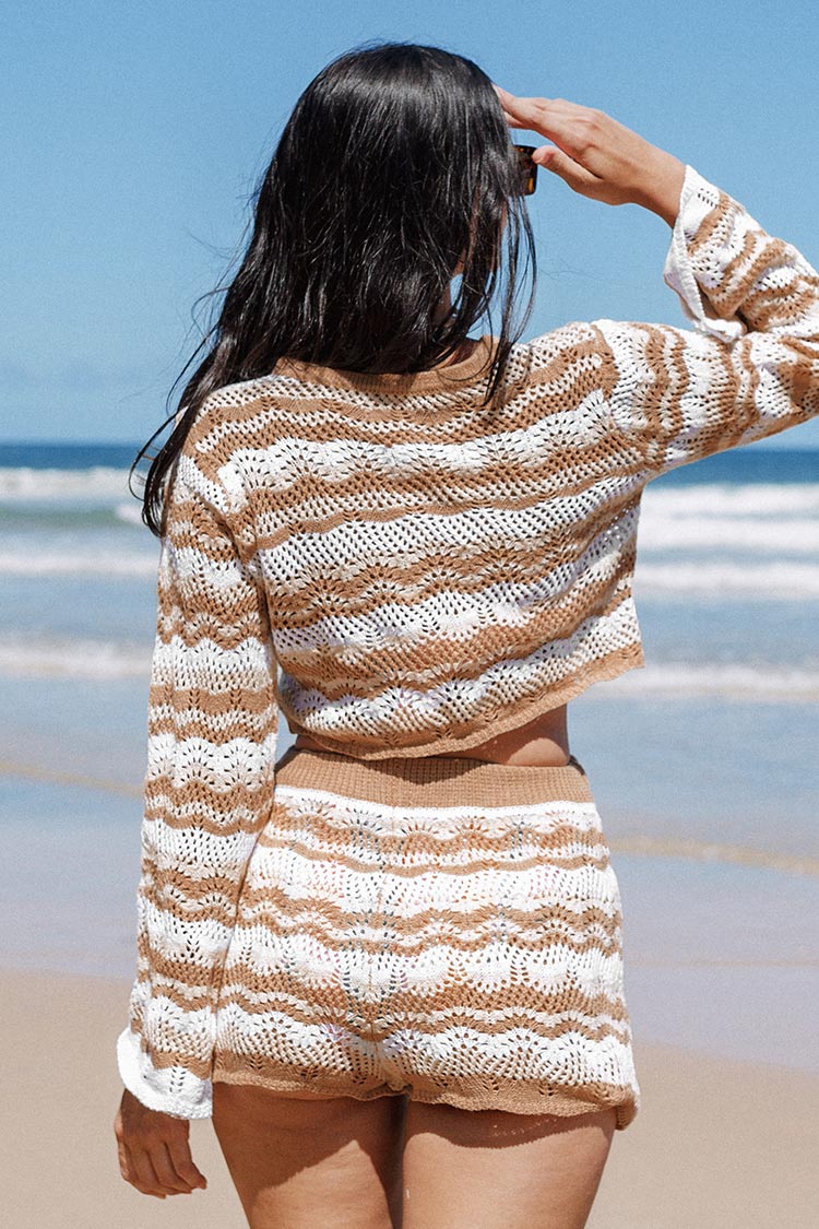 Hermosa Set In Sleeve Crochet Coverup Set