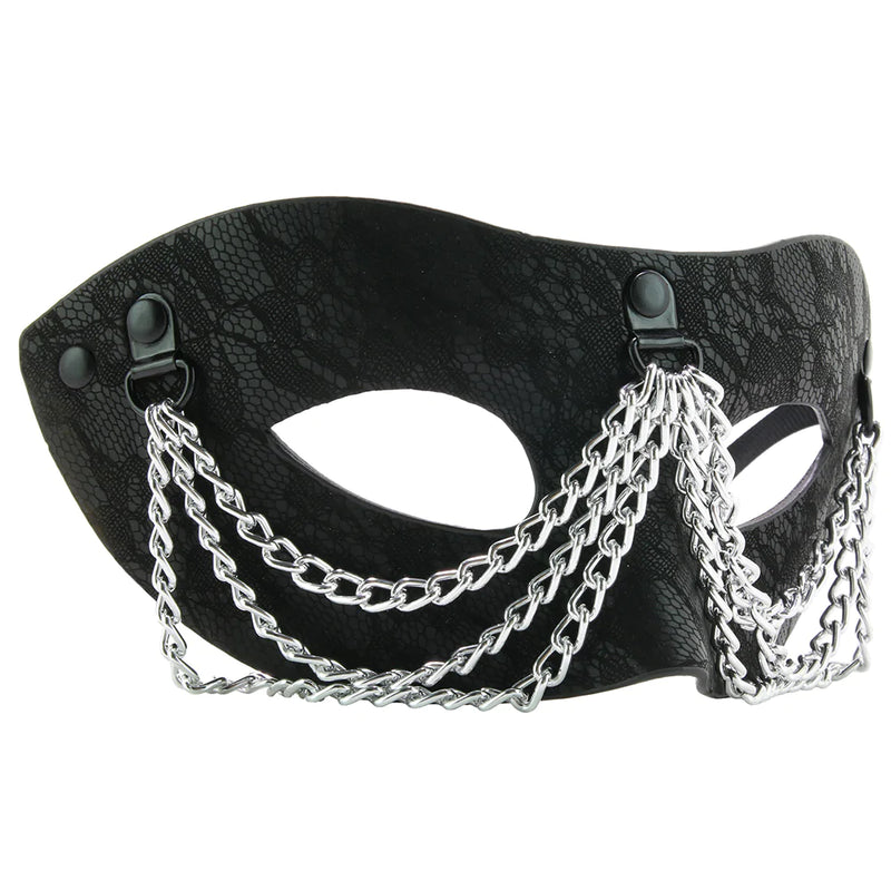 Sincerely Chained Lace Mask In Black