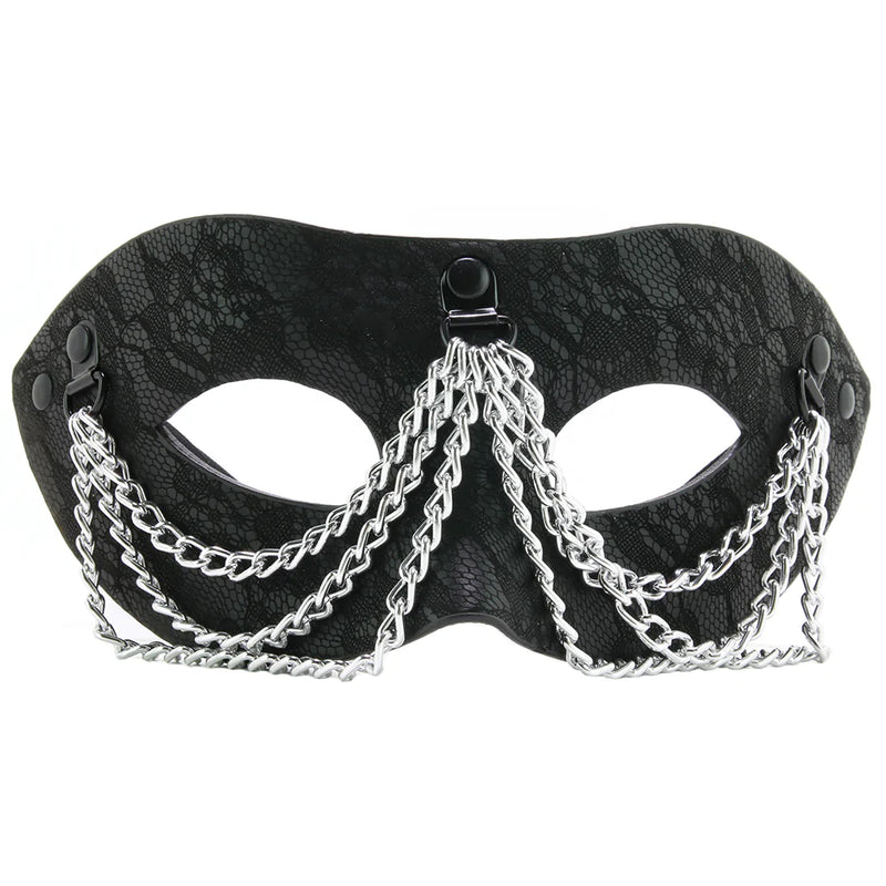 Sincerely Chained Lace Mask In Black