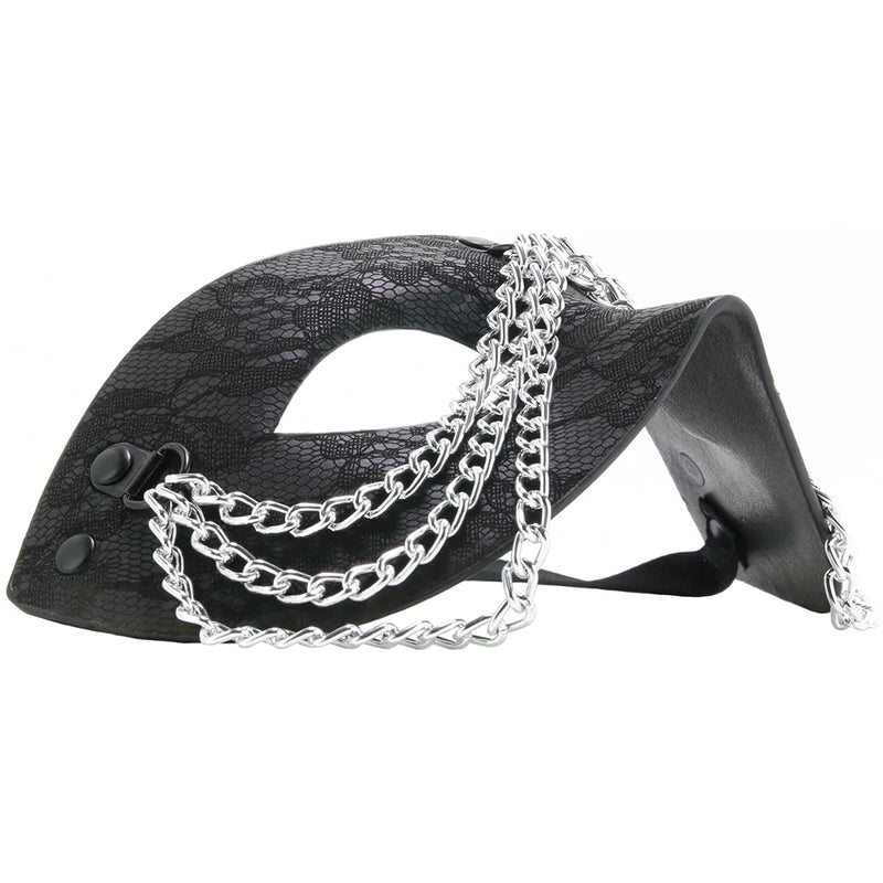 Sincerely Chained Lace Mask In Black